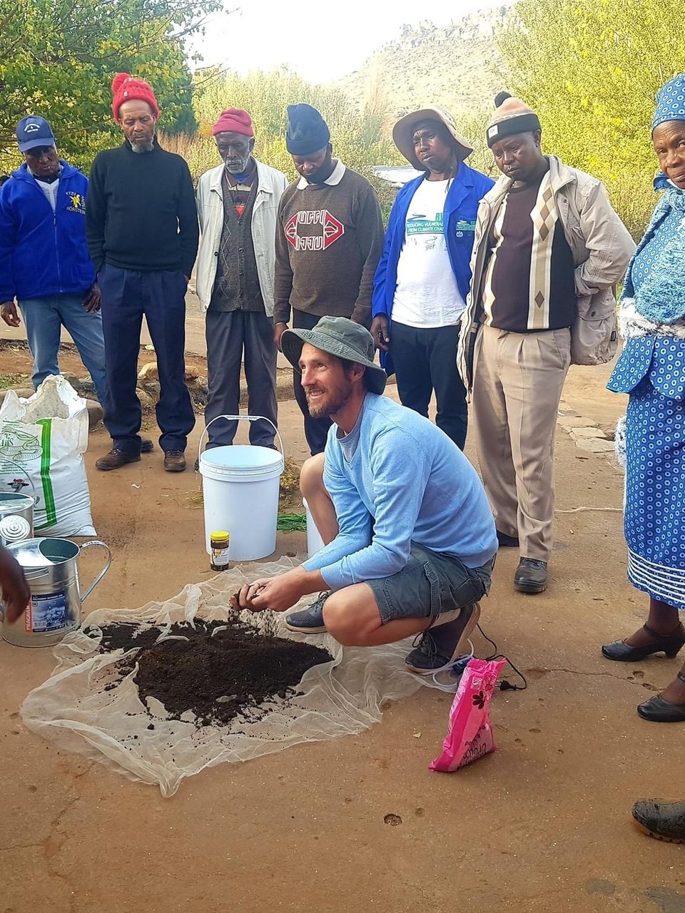 Rory Clark teaching a composting workshop